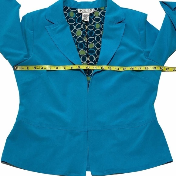 KEMP Collection Blue Open Front Blazer Jacket 12 - Picture 2 of 11